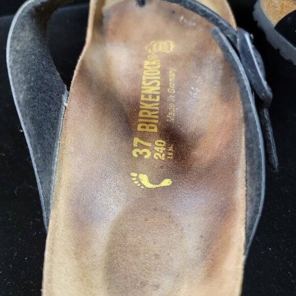 Birkenstock Black Patent Leather Sandals Size 37 (US 6-6.5) Mayari Gizeh Style - Picture 6 of 9